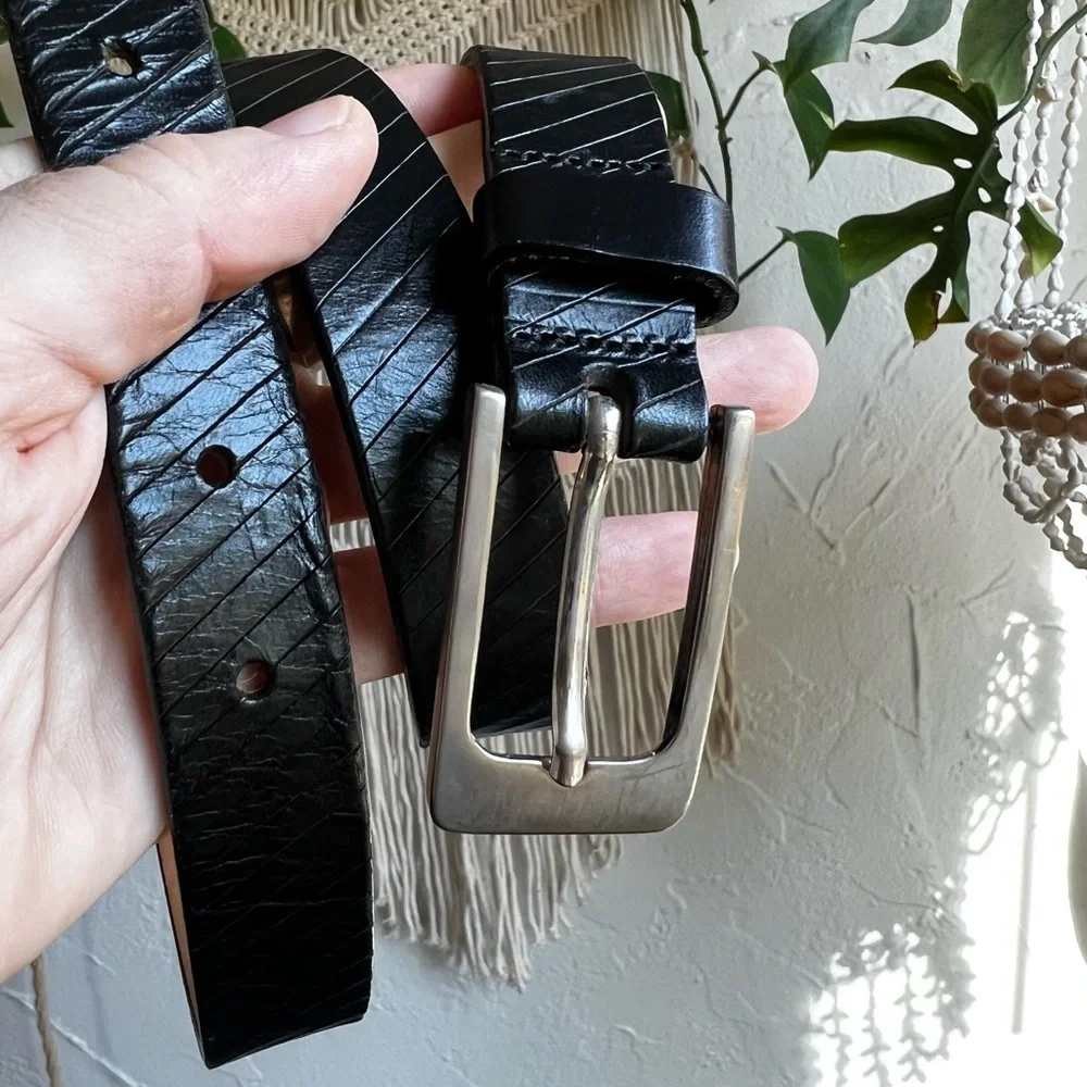 Araldi Made in Italy Black Leather Belt • Genuine Italian Leather • Men’s Size M